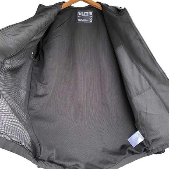 Five By Five GOOD VIBES Hoodie Jacket Small Iridescent Silver Black Windbreaker - Picture 3 of 5